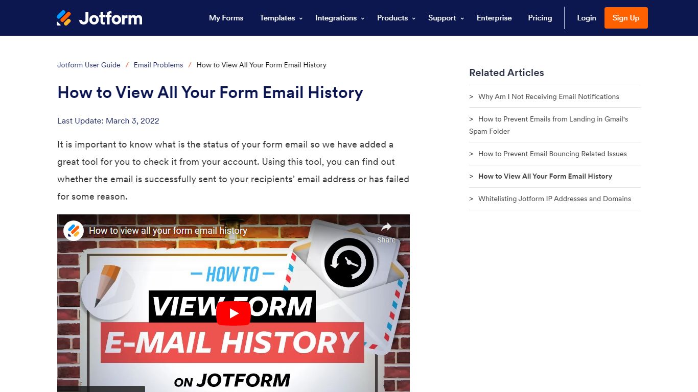 How to View All Your Form Email History