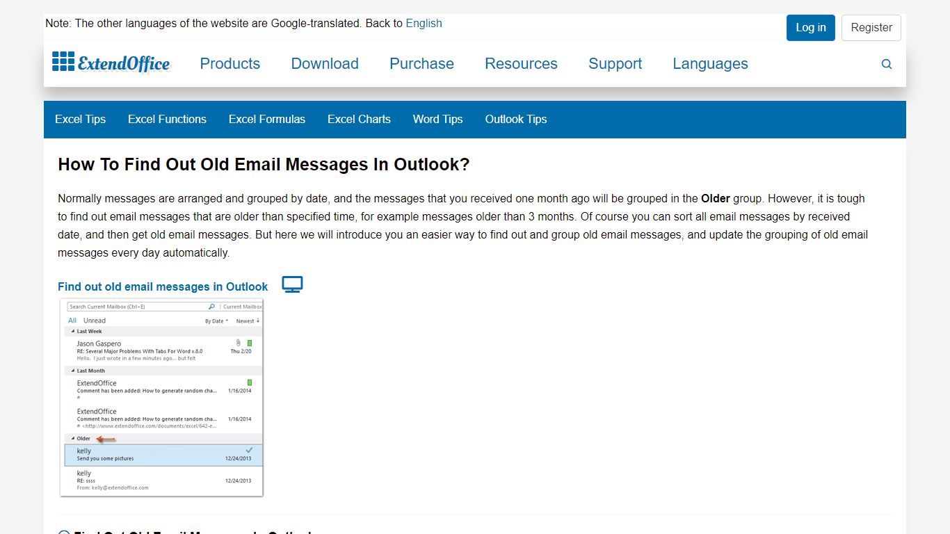 How to find out old email messages in Outlook? - ExtendOffice